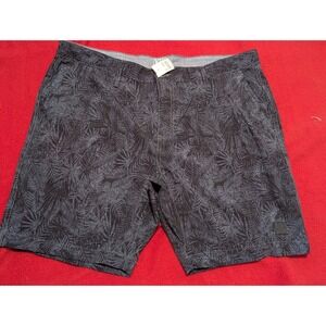 NEW VTG 1946 Swim Shorts Mens 38 Gray Palm Leaf Active Polyester Blend Stretch